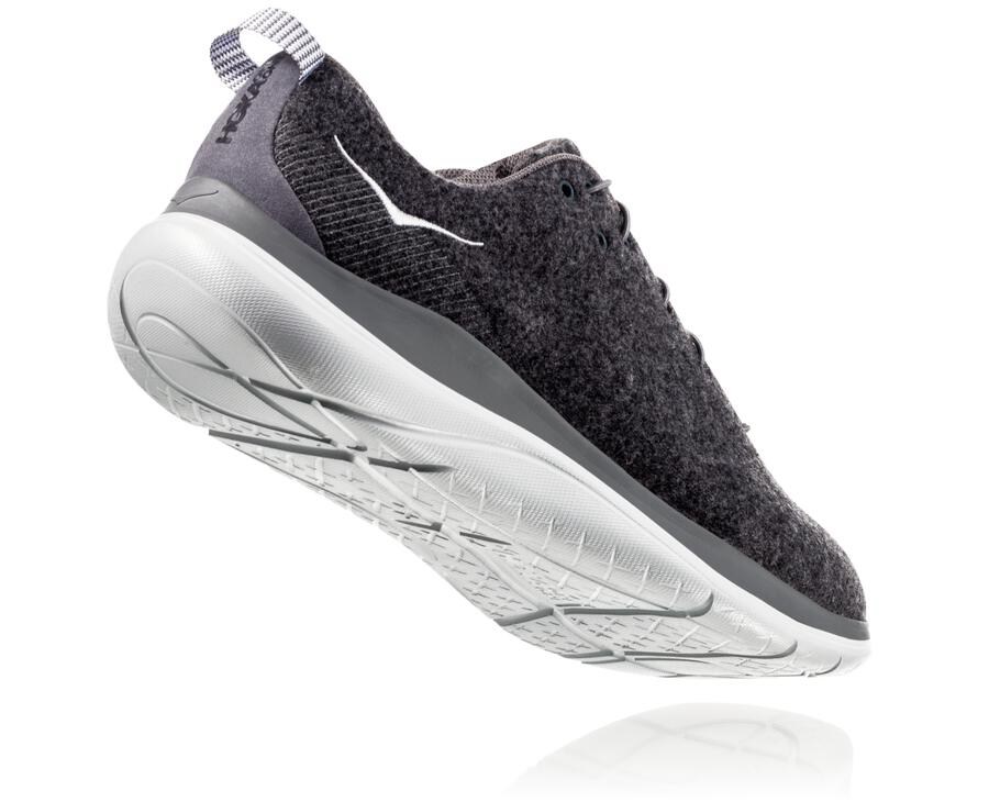 Hoka One One Hardloopschoenen Heren - Hupana Flow Wool - Grijs - IO6241809